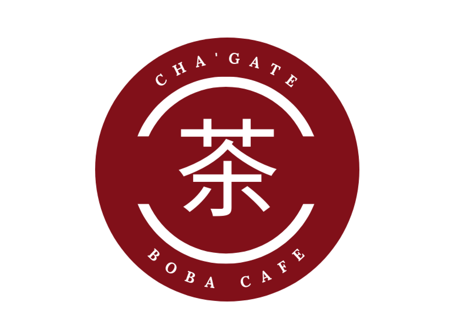 Cha ’Gate red and white circular logo