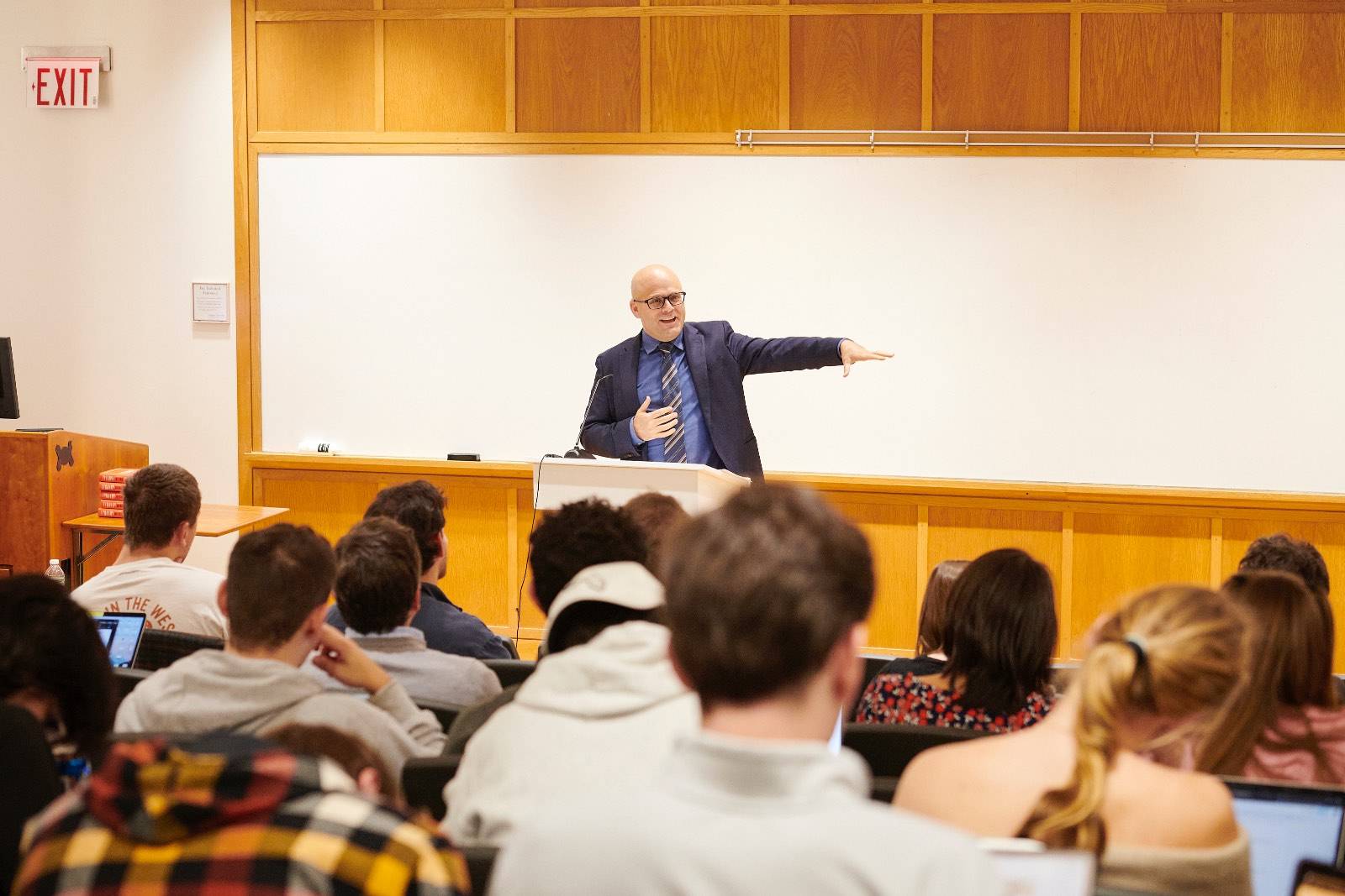 Tyranny of the Minority' author Daniel Ziblatt speaks during a lecture on Oct. 17, 2023.