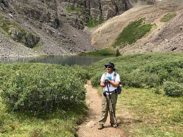 Bob Turner, professor of economics emeritus, on a hiking path