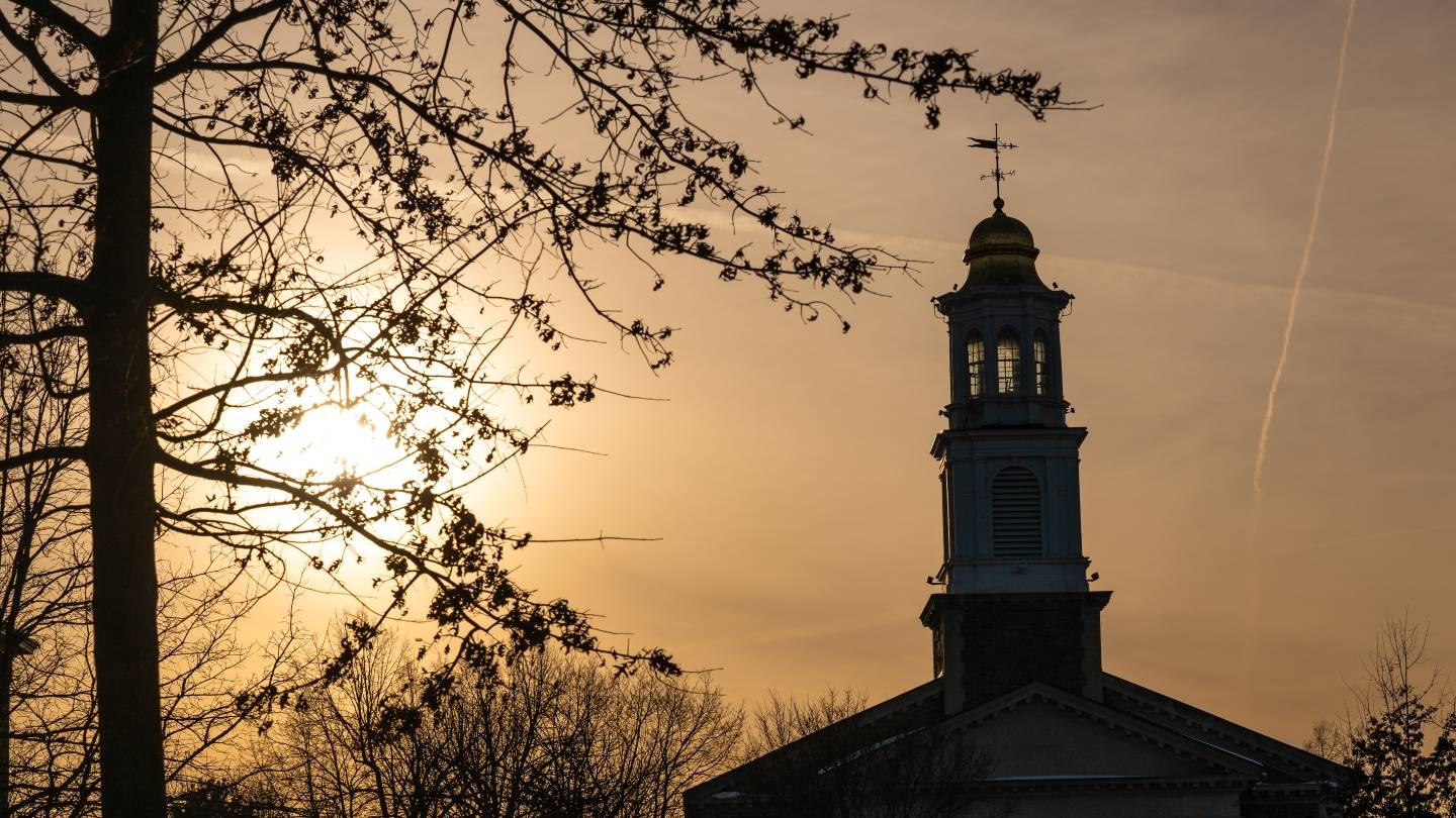Winter sky over the Colgate Chapel.