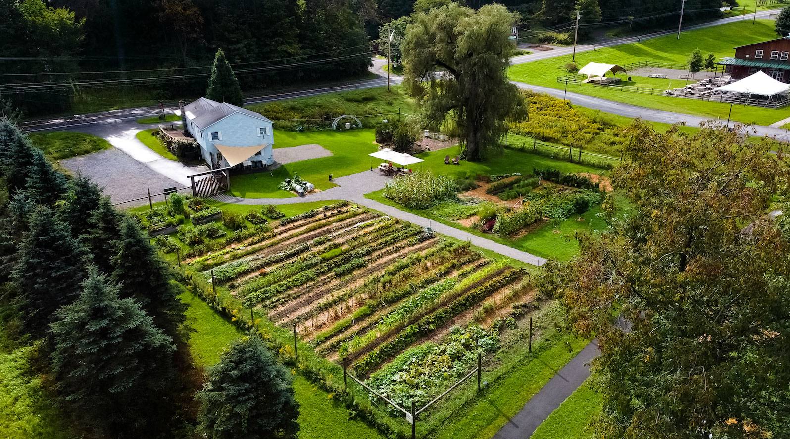 Drone photo of the Community Garden