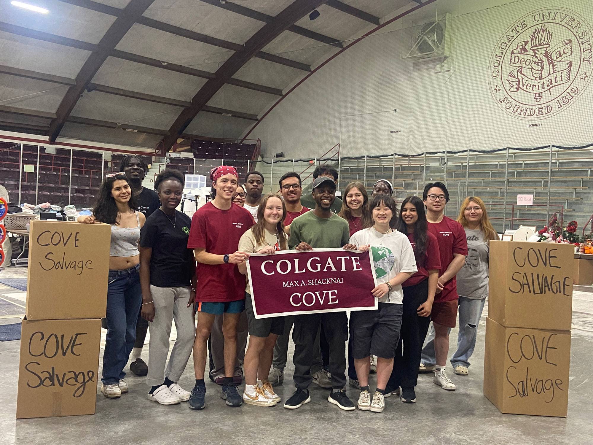 Salvage student workers pose for a picture