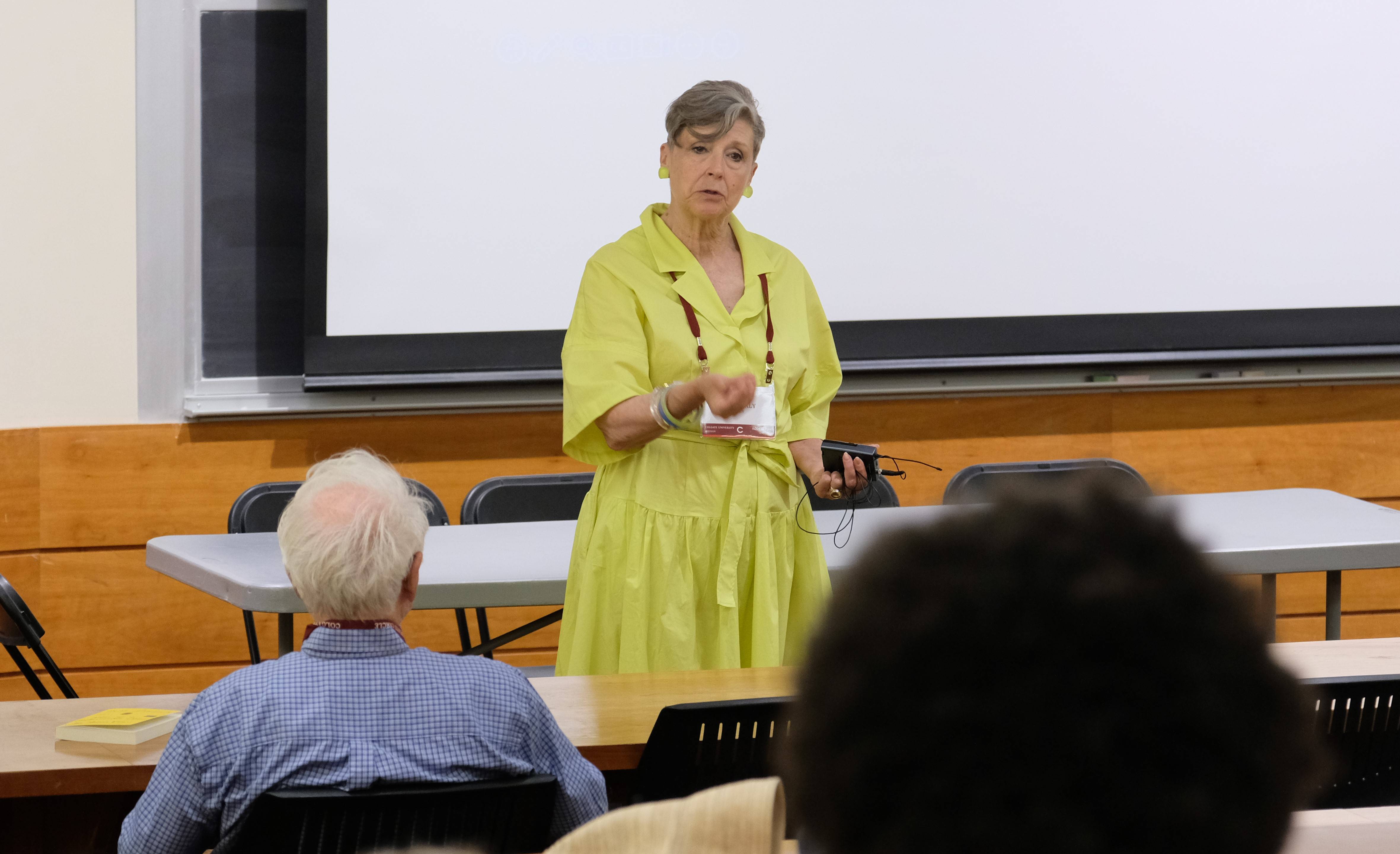 Professor Ellen Kraly giving her Reunion College lecture.