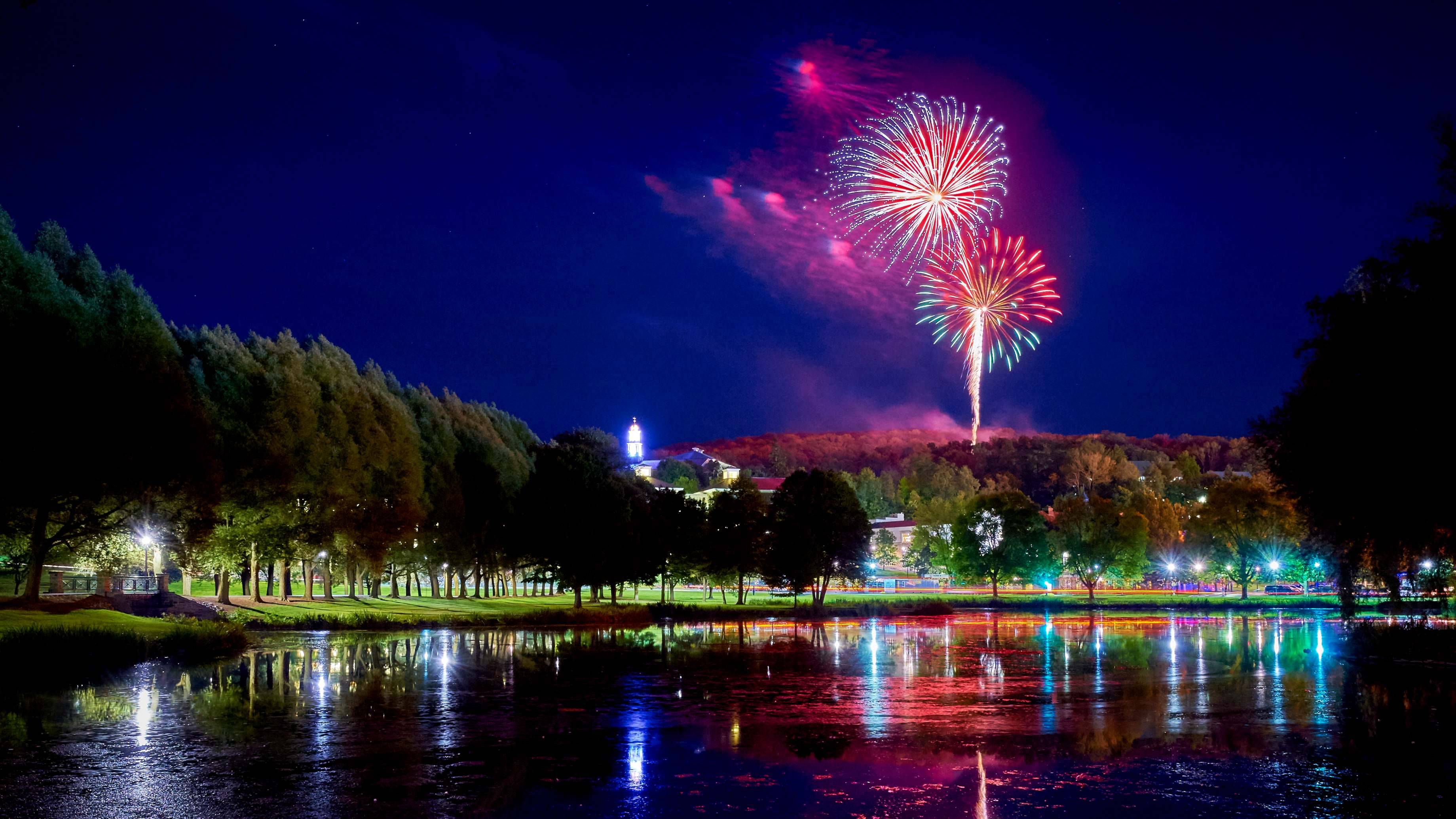 Fireworks over Taylor Lake