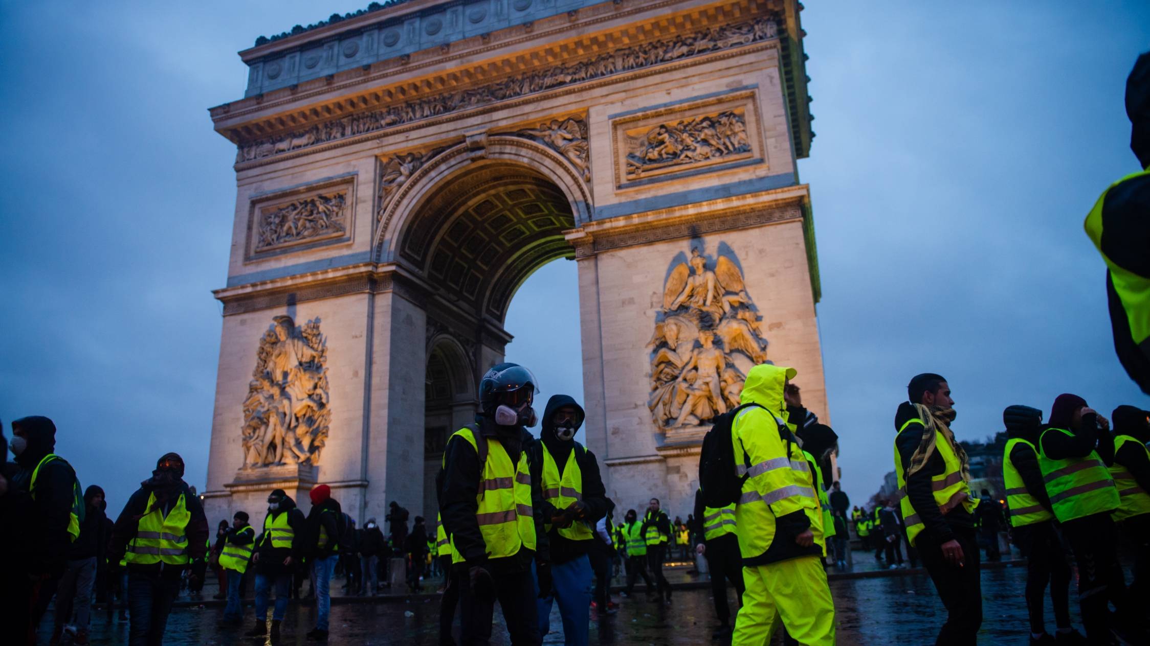 Paris' Arc de Triomphe during Gilet Jaunes Protests