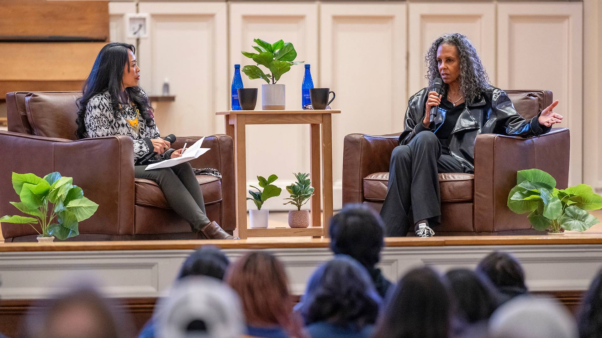 Esther Rosbrook and Fredrika Newton during the keynote address