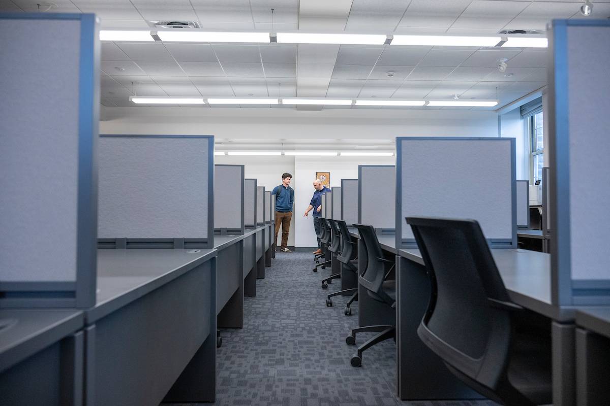 A view from inside the new Colgate Accommodated Testing Center.