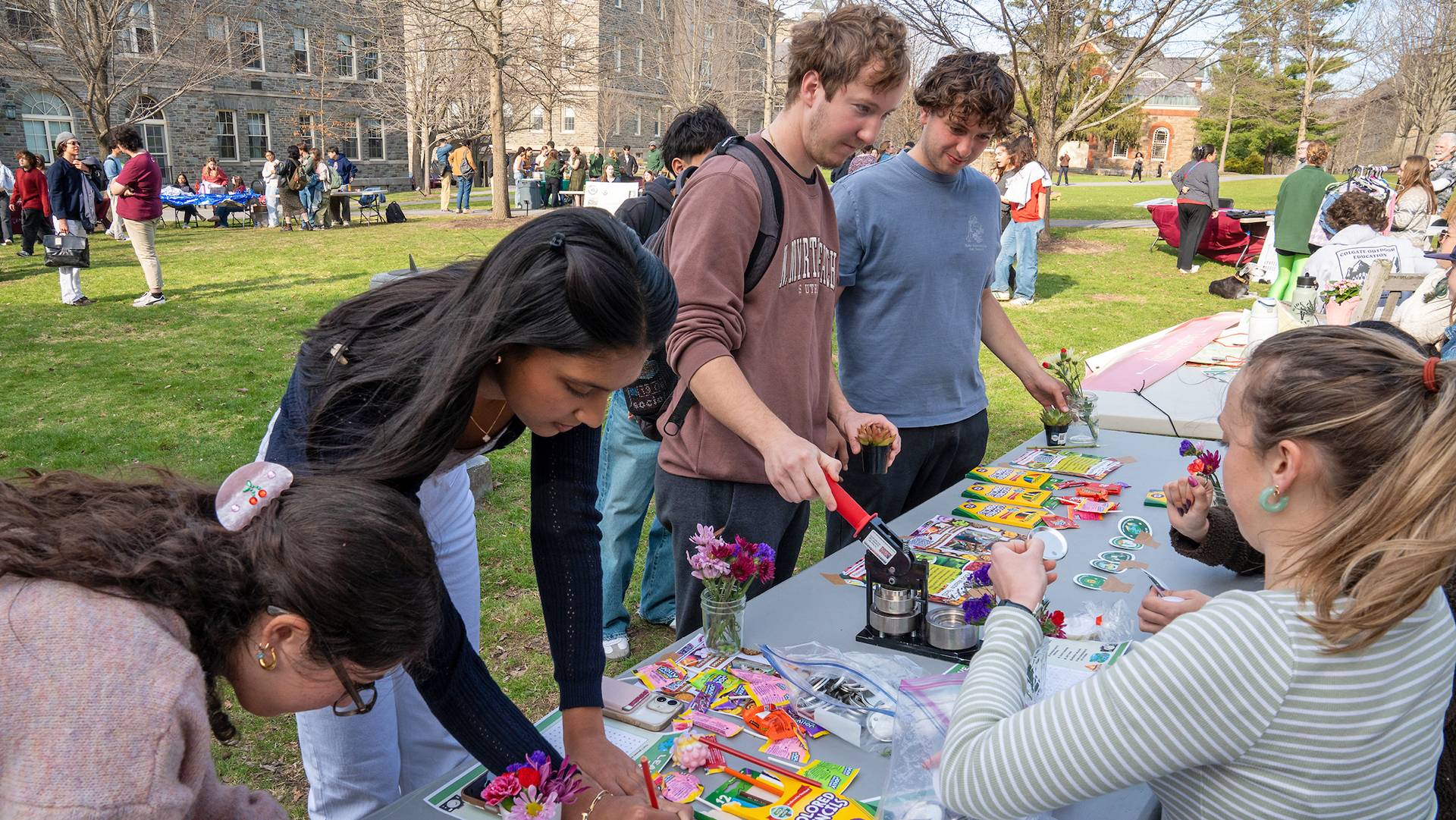 Students gather in the quad for 13 days of green kick-off