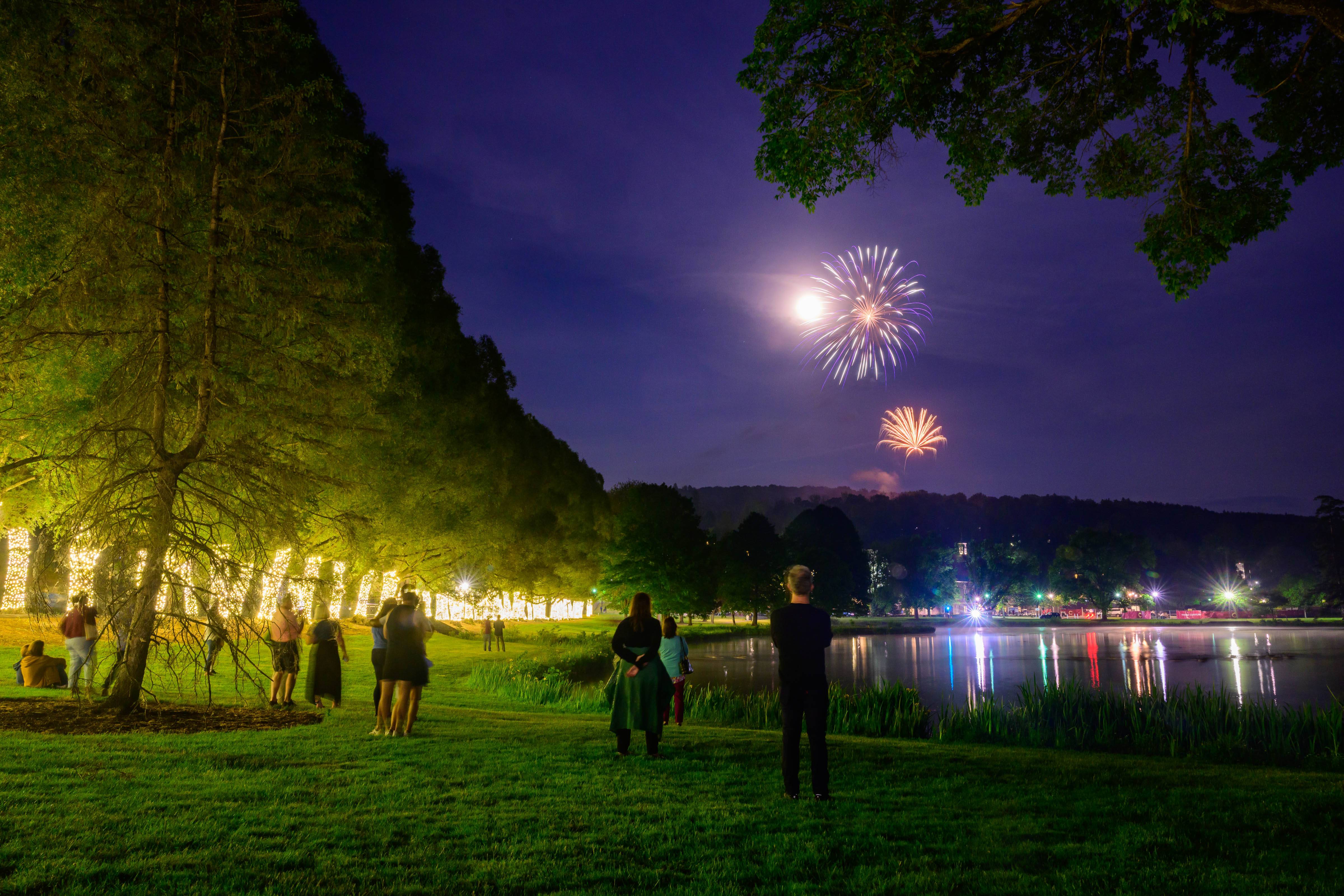 Fireworks over Taylor Lake at Reunion 2023