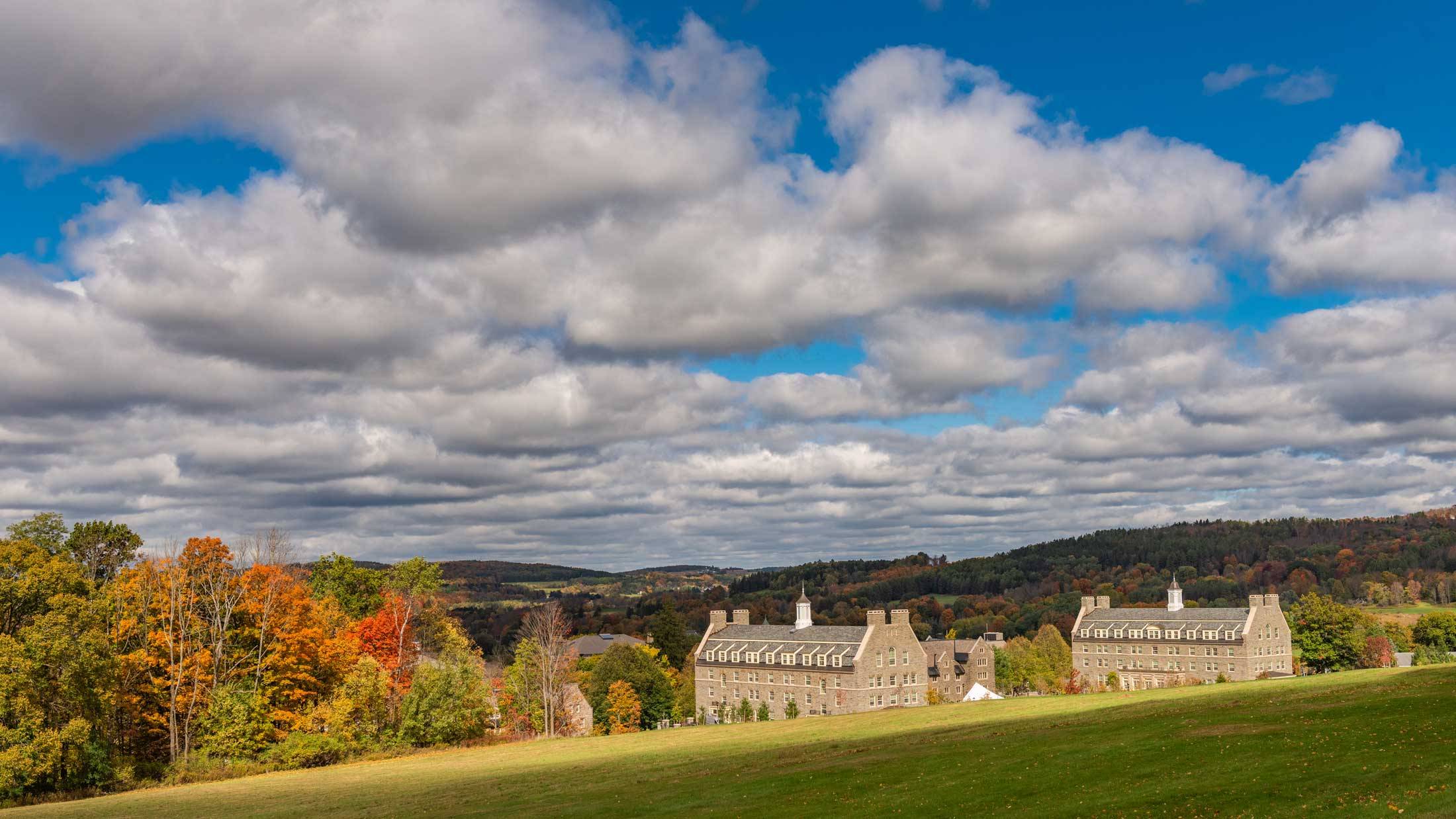 Scenic campus with clouds