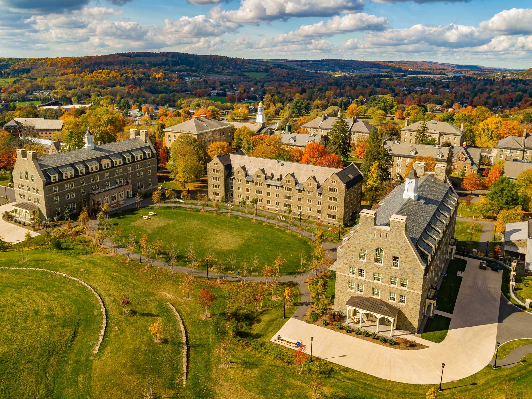 Burke and Pinchin halls from the air