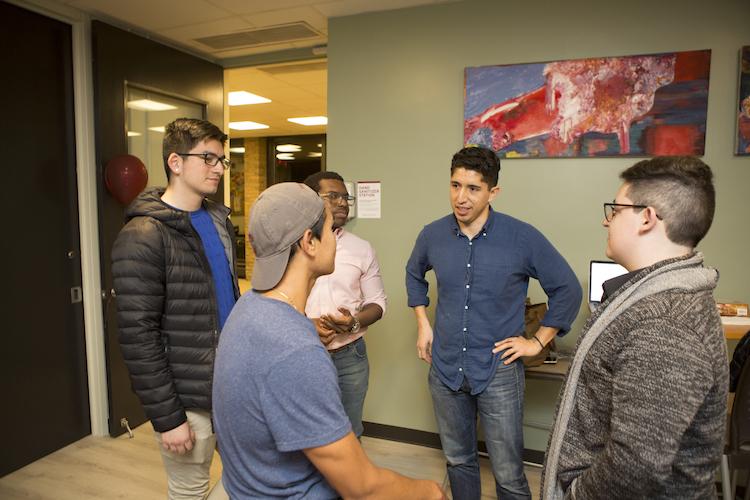 Students speak with alumnus JP Ortiz ’10