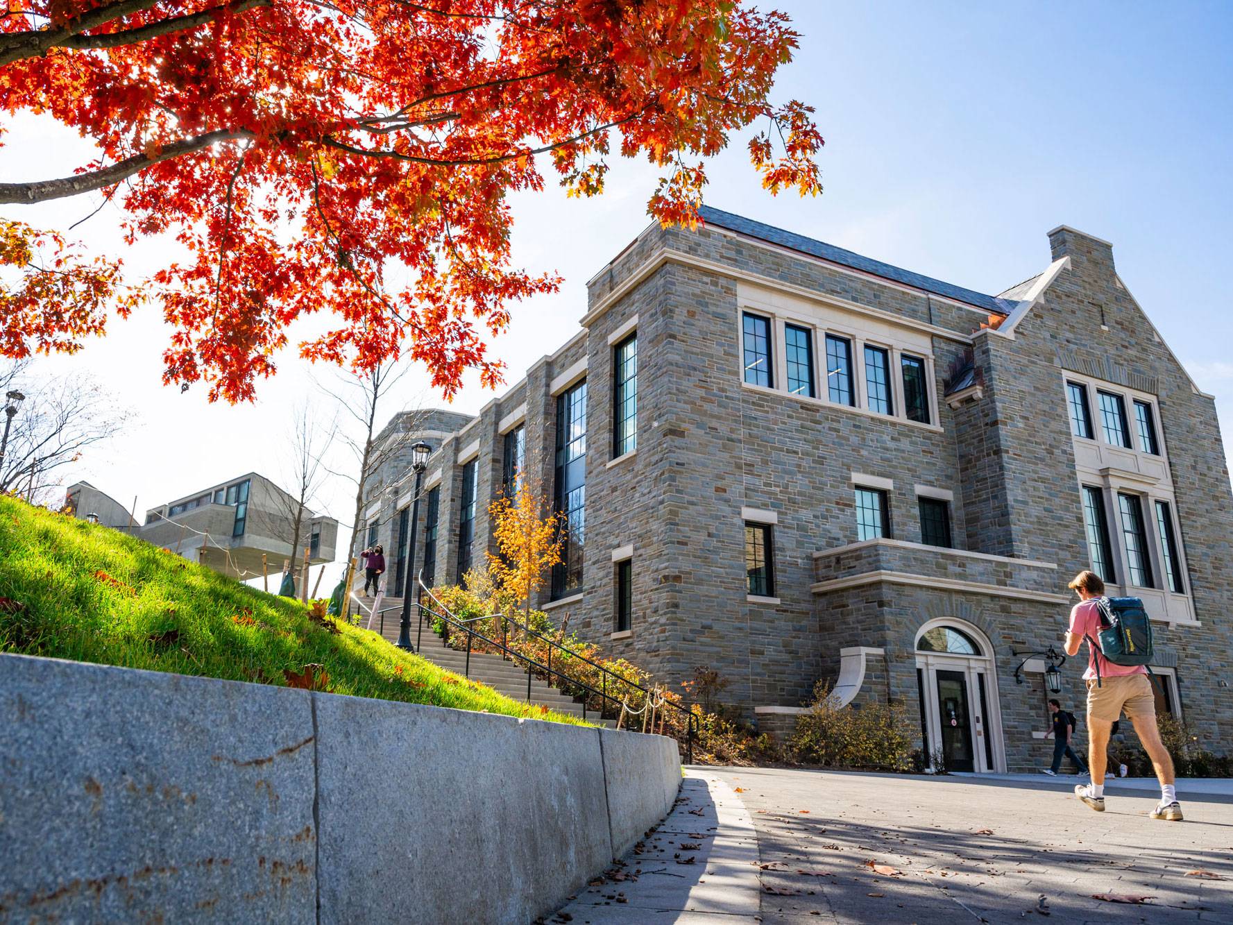 Students walk by Bernstein Hall