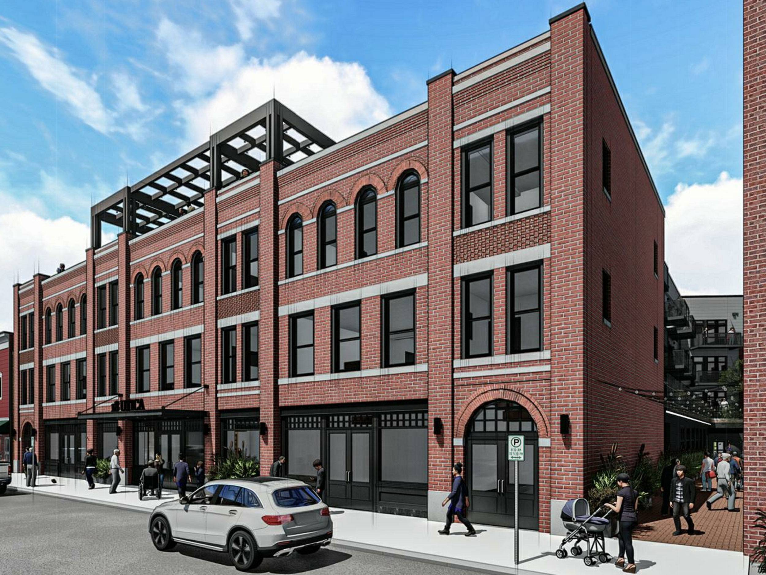 Rendering of new buildings at 18-22 Utica St.