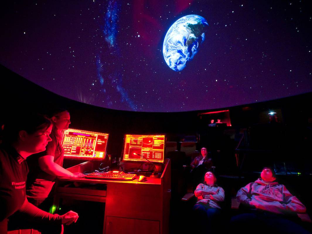 audience watches show on the dome