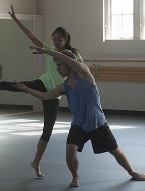 Colgate University students dance to kickoff the opening of a new studio