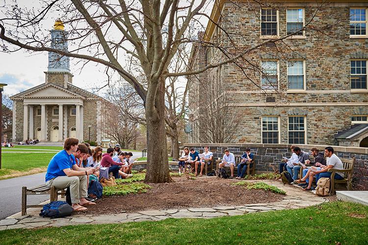 Colgate University outdoor class in the Quad