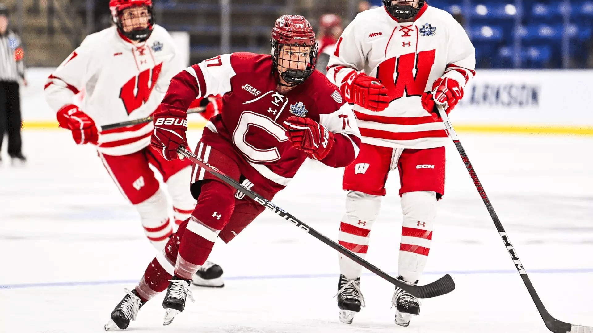 Dara Greig ’24 on the ice during her time at Colgate 