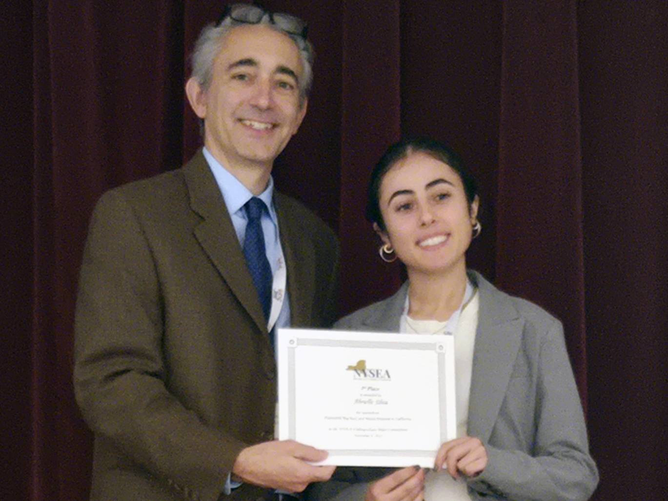 Abrielle Silva ’26 receives award at the 2025 NYSEA conference