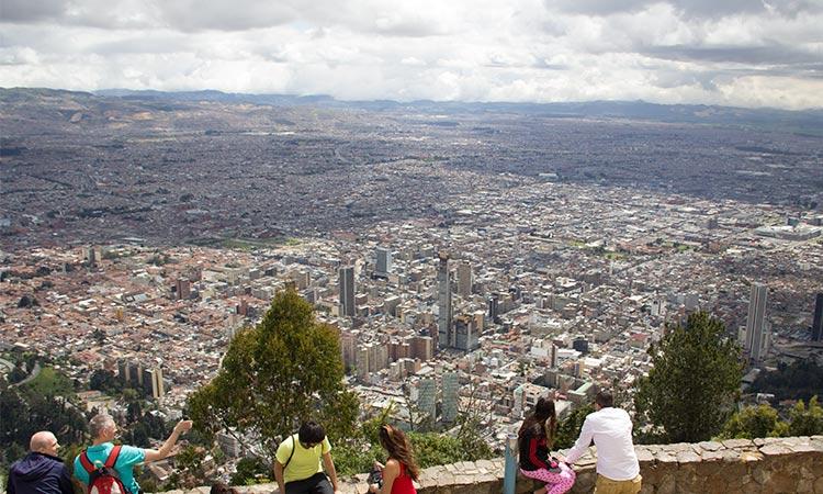 A view of the Colombian capital of Bogota from atop Mount Monserrate.
