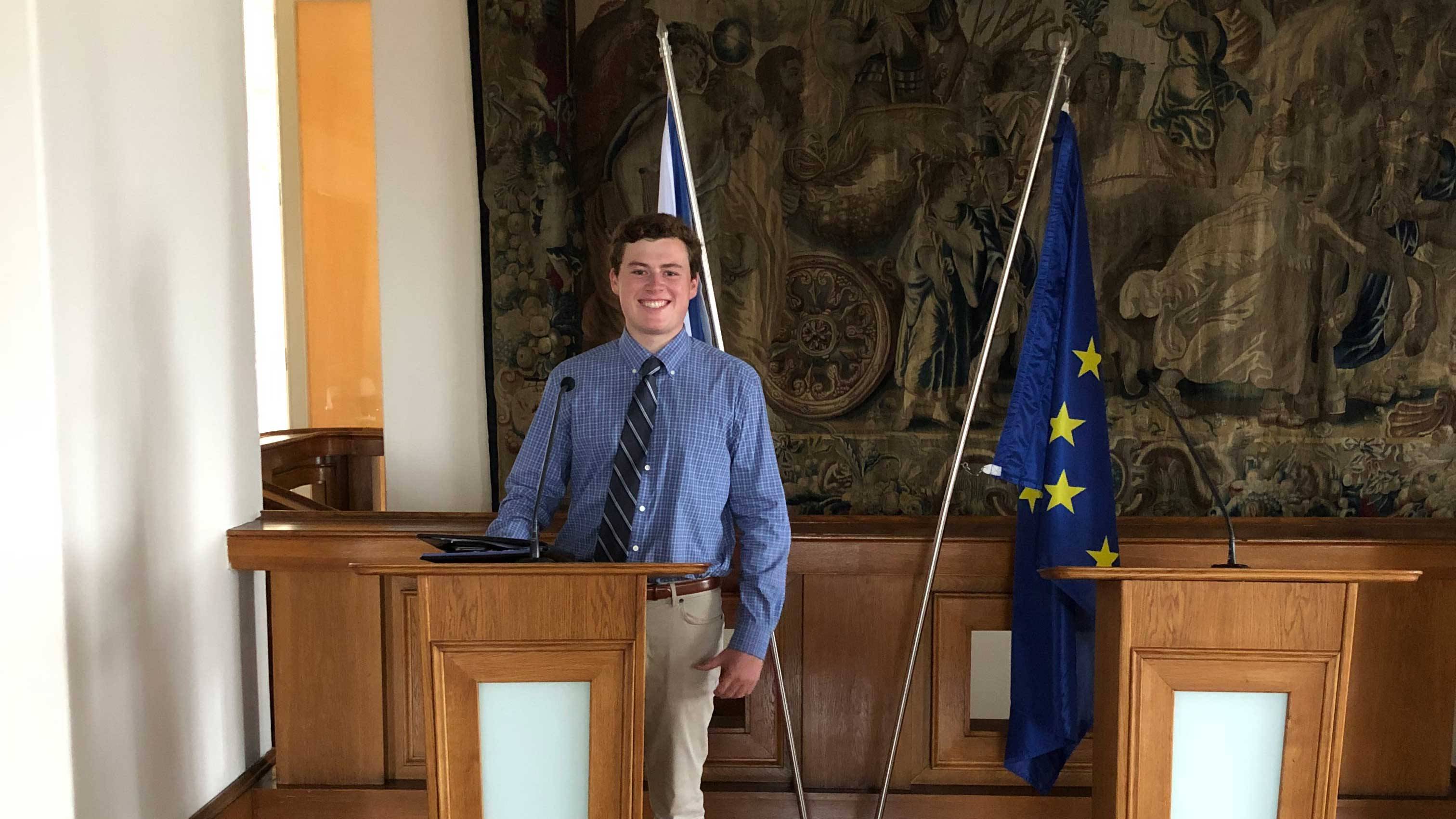 Chris Burke '21 at the Czech Ministry of Foreign Affairs 