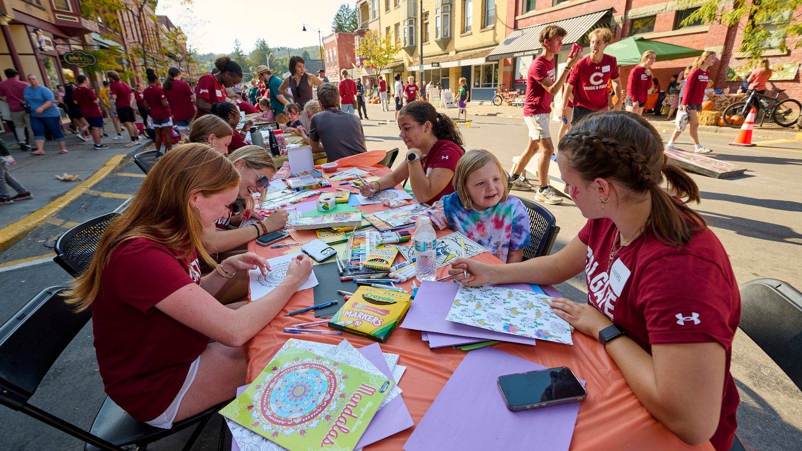 Students participate in the annual Colgate Day of Service Oct. 4, 2025 in downtown Hamilton through the Max A. Shacknai Center for Outreach, Volunteerism, and Education (COVE).