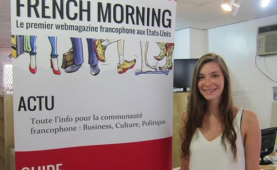 Jessica Capwell ’16 in French Morning's New York office.