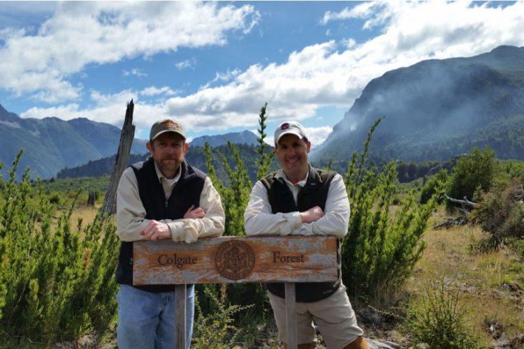 Colgate officials at the Patagonia Sur forest in Chile