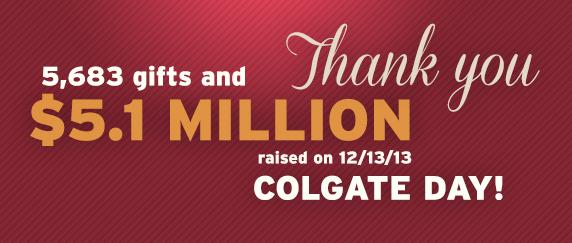 Colgate says thank you