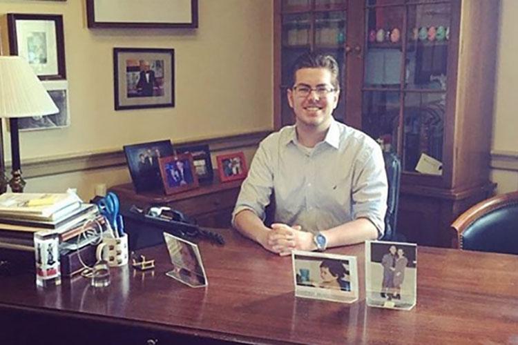 Doug Whelan ’19 in his Washington, D.C., office