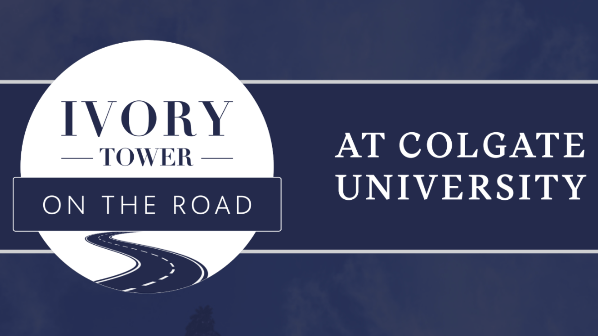 Ivory Tower on the Road at Colgate University on blue