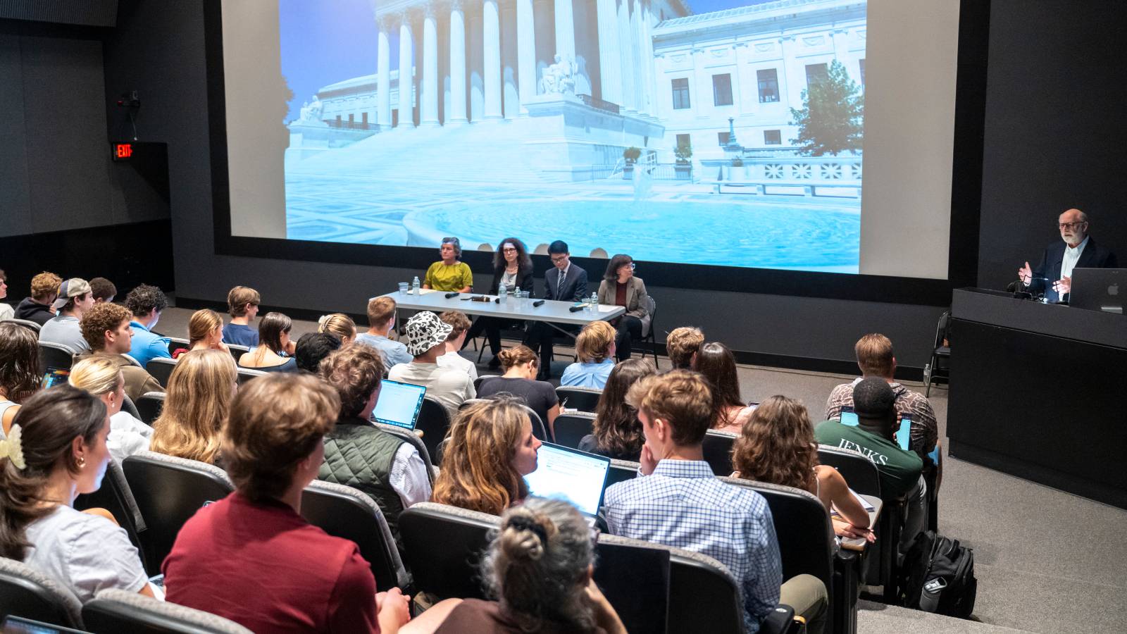 A panel of Colgate faculty members shared their perspectives on “American Constitutionalism at 250: The Roberts Court and the Evolution of a Unitary Executive” during a Constitution Day panel discussion Sept. 17. 