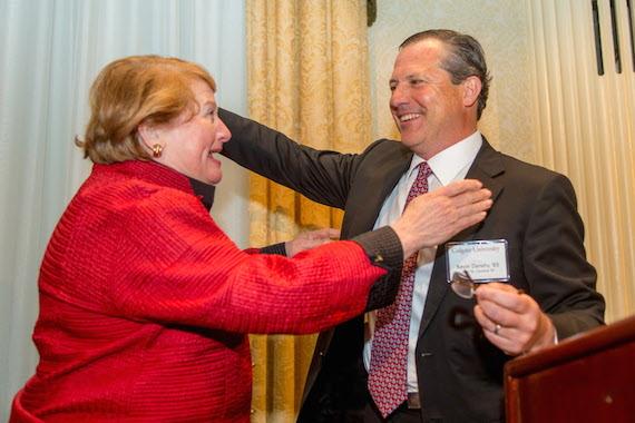 Kevin Danehy and Patty Caprio hug