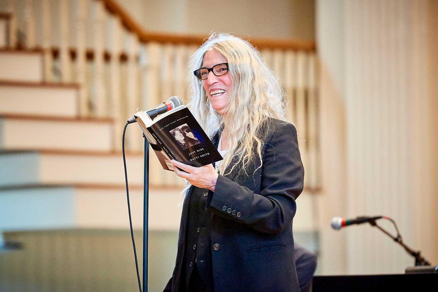Patti Smith performs in the Colgate Memorial Chapel during Living Writers 2018 and Bicentennial Kickoff Weekend
