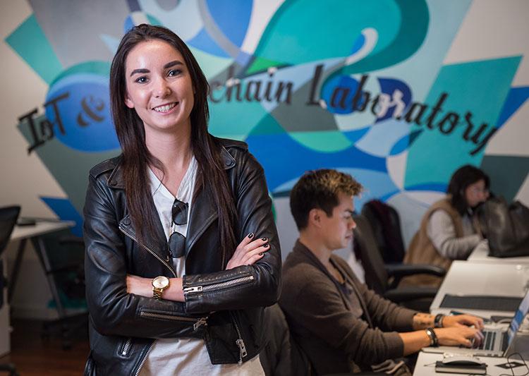 Samantha Radocchia '11 at her company, Chronicled Inc.