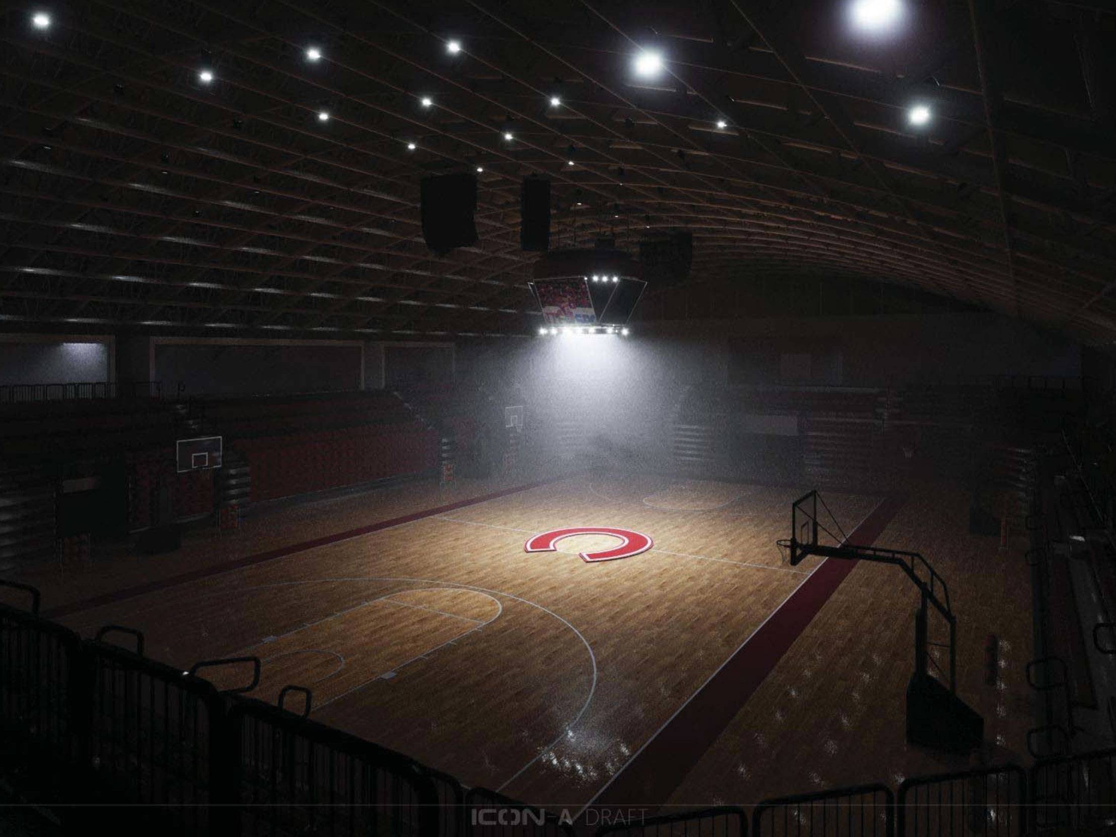 Artist's rendering of renovated Reid Athletic Center court