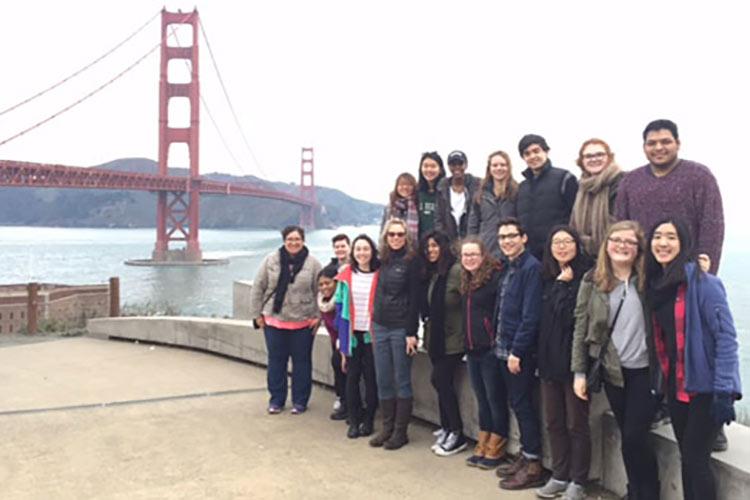 Students and faculty in a group portrait