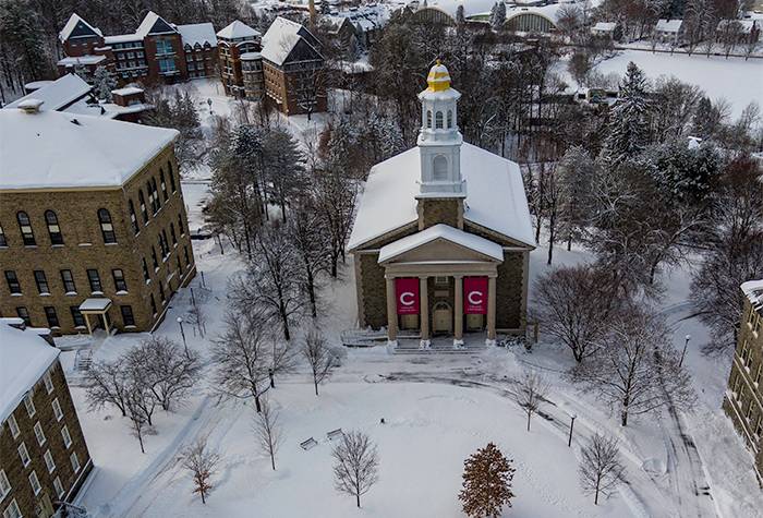 A winter scenic of Colgate University