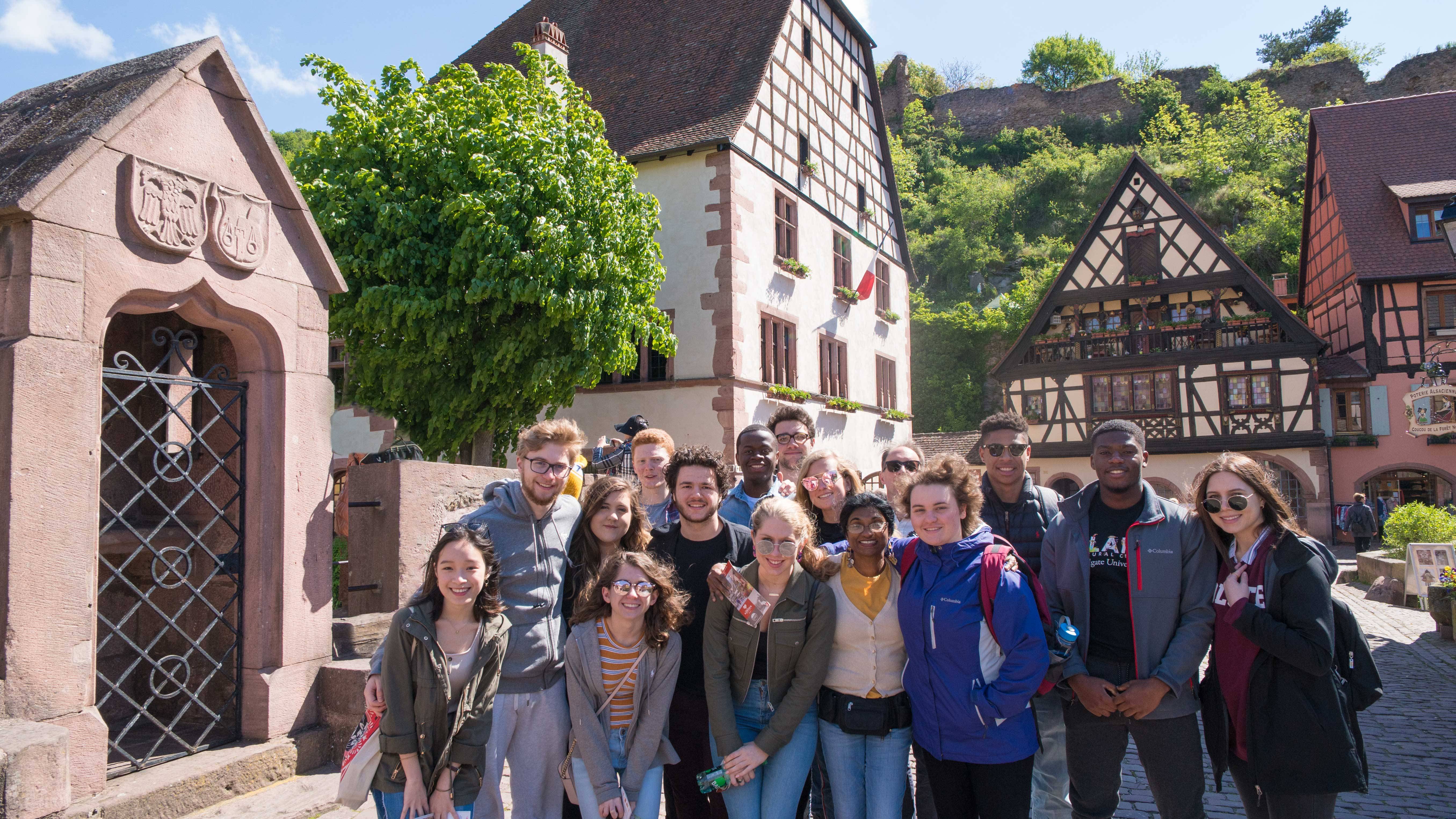 Colgate students pose in the TriRhena region 