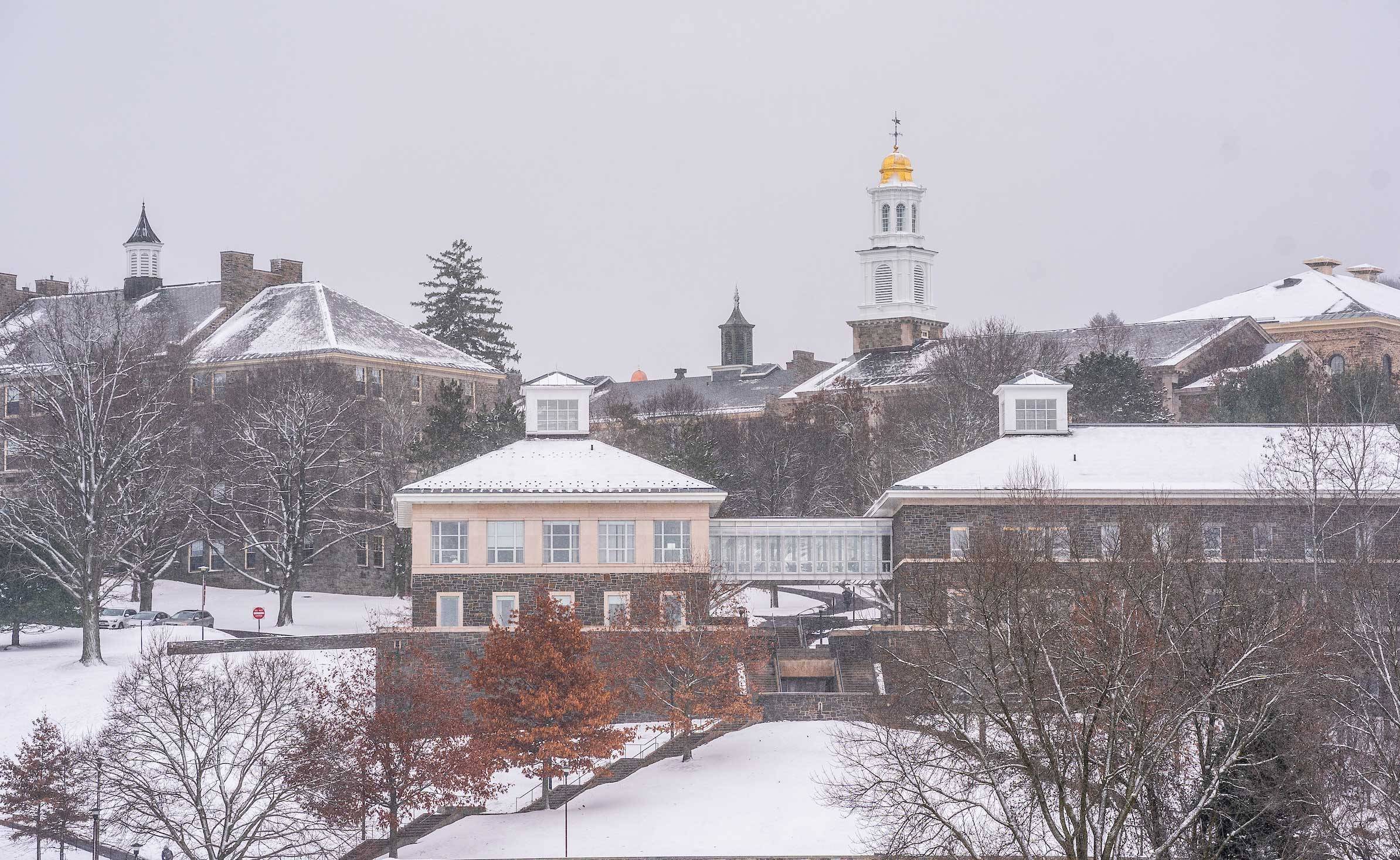 Colgate University campus in winter