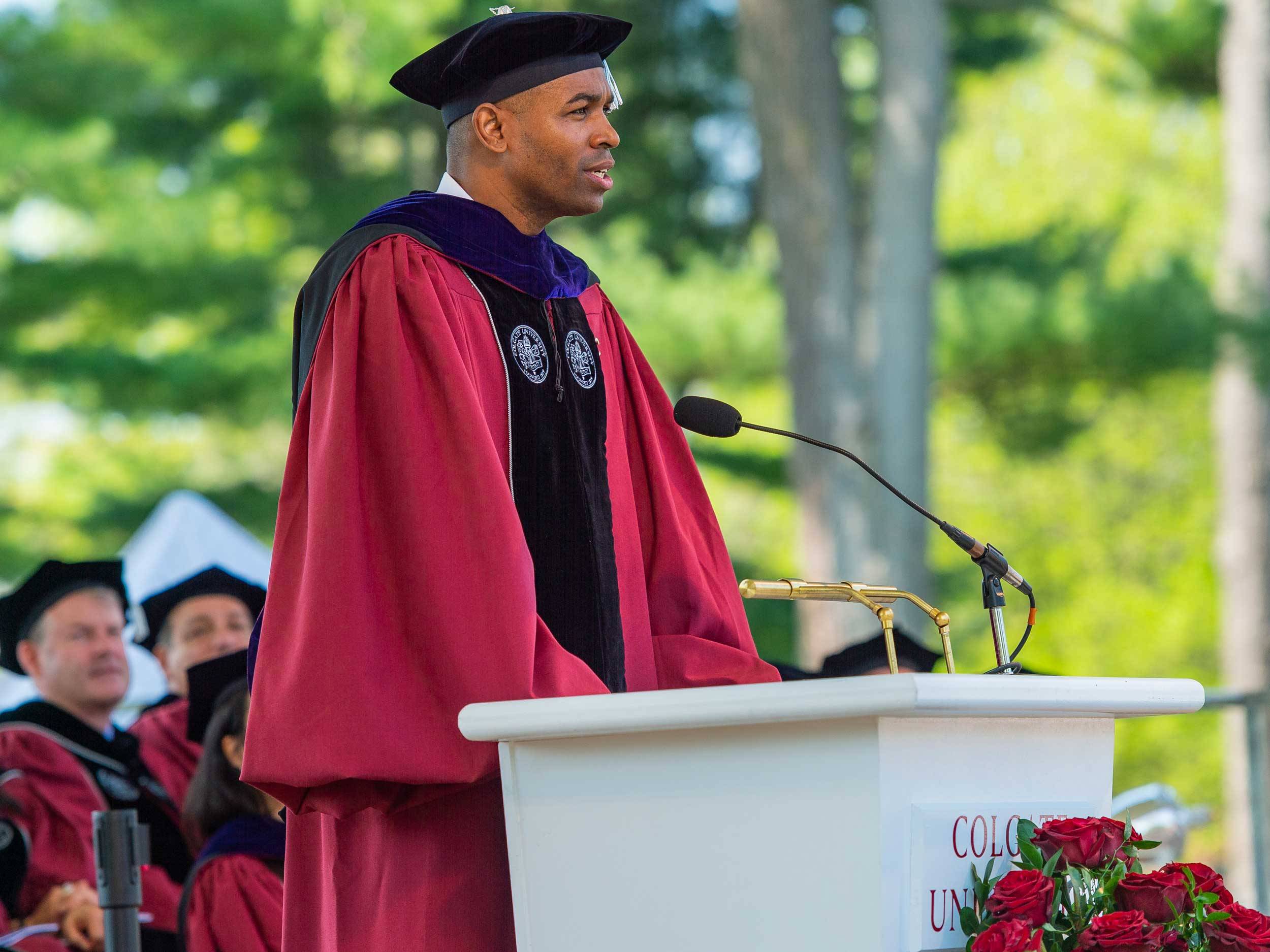 Antonio Delgado,’99, U.S. Representative for the 19th Congressional District of New York, addresses graduates