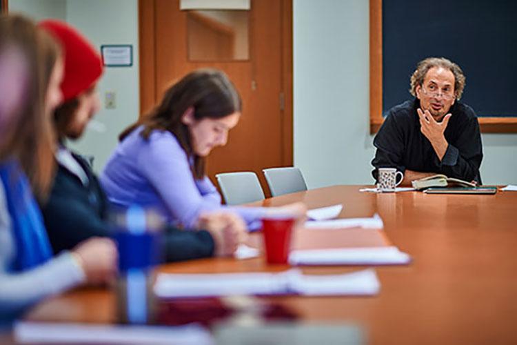 Professor Peter Balakian teaches a class