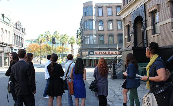 Students on a FOX television set in L.A.