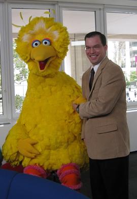 Jamie Ostrov with Big Bird