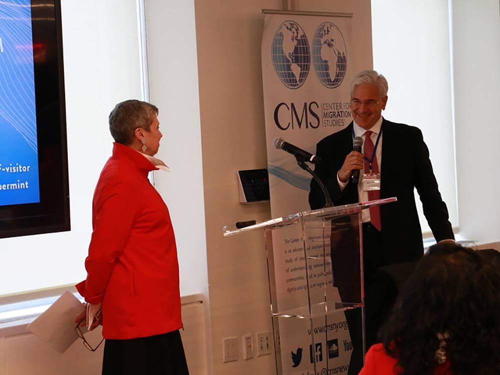 Ellen Kraly and Mario Russell during symposium