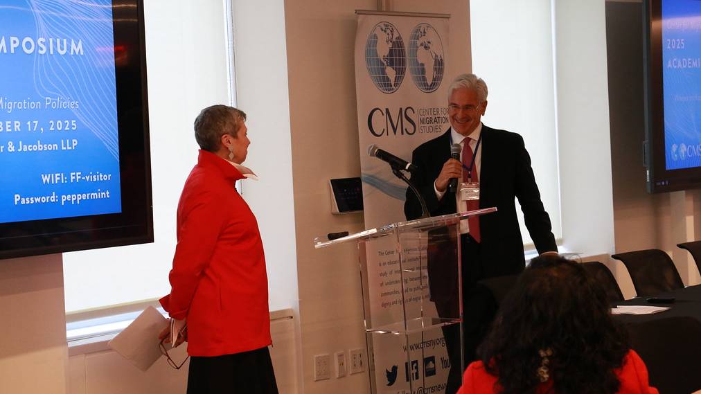 Ellen Kraly and Mario Russell during symposium