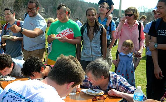 Pie-eating contest at the Gate-town Connection in Hamilton, NY