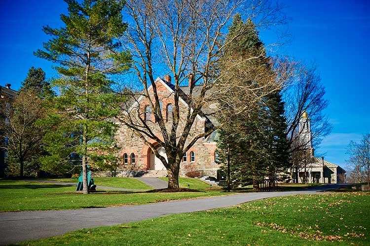 Hascall Hall against blue sky