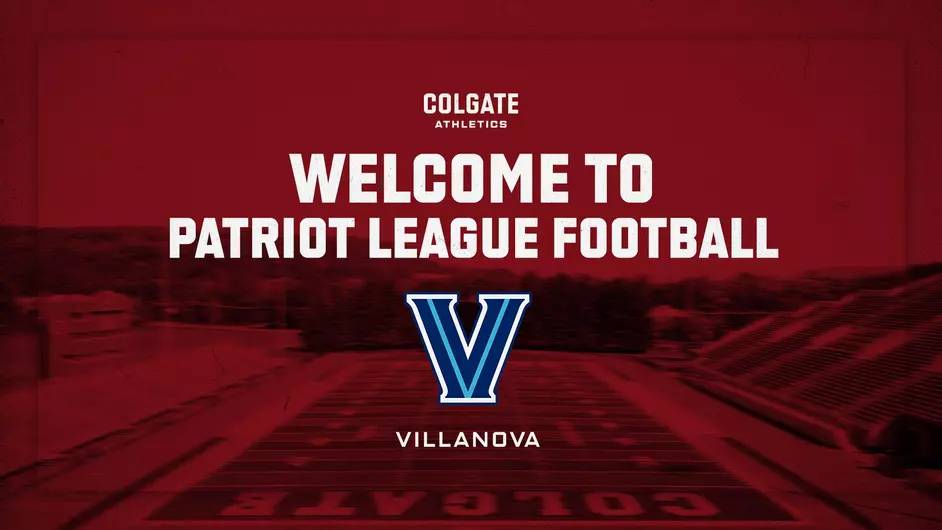 Graphic welcoming Villanova to Patriot League Football
